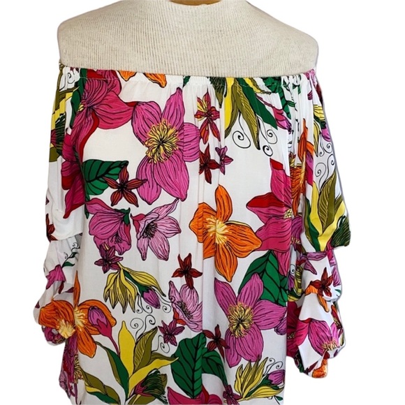 COCO BIANCO Floral 3/4 Sleeve Layered Top Med. NWT - Picture 4 of 4